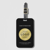 Aangepast Logo voor bedrijven - zwart en gouden me Bagagelabel (Voorkant (verticaal))