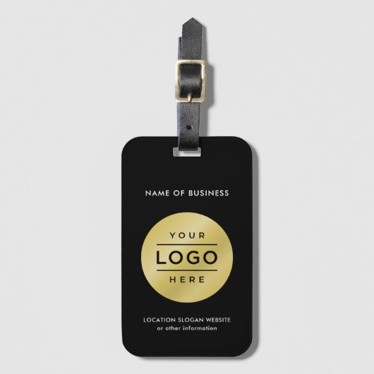 Aangepast Logo voor bedrijven - zwart en gouden me Bagagelabel (Voorkant (verticaal))