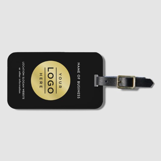 Aangepast Logo voor bedrijven - zwart en gouden me Bagagelabel (Voorkant (horizontaal))