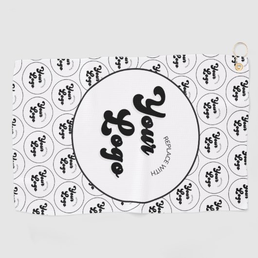 Aangepast Logo voor bedrijven — zwart/wit Golfhanddoek (Horizontaal)