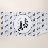 Aangepast Logo voor bedrijven — zwart/wit Strandlaken (Voorkant)