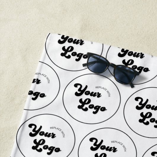 Aangepast Logo voor bedrijven — zwart/wit Strandlaken (In situ)