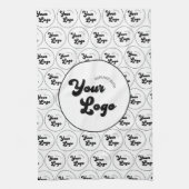 Aangepast Logo voor bedrijven — zwart/wit Theedoek (Verticaal)