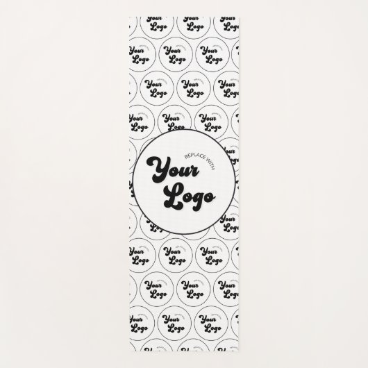 Aangepast Logo voor bedrijven — zwart/wit Yogamat (Voorkant)