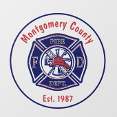 Aangepast Logo voor blauwe brandbluspenningkaart Raamsticker (Vel)