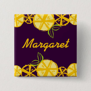 aangepast logo voor citroenmakreel bakken vierkante button 5,1 cm