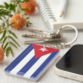 Aangepast logo voor Cuba-vlag Sleutelhanger (Voorkant Rechts)