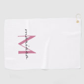Aangepast logo voor dames roze naam golfhanddoek (Horizontaal)