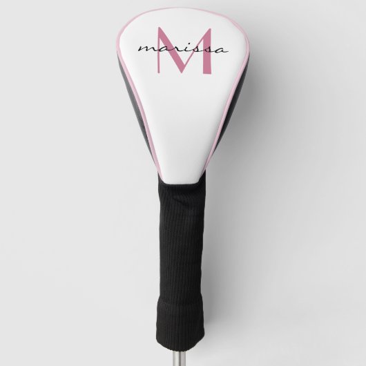 Aangepast logo voor dames roze naam golfheadcover (Voorkant)
