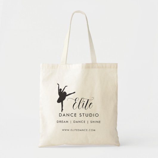 Aangepast logo voor dansstudio als gepersonaliseer tote bag (Voorkant)