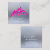 Aangepast Logo voor Estate Agent Home Pink Vierkante Visitekaartje (Voorkant / Achterkant)