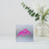 Aangepast Logo voor Estate Agent Home Pink Vierkante Visitekaartje (Staand voorkant)