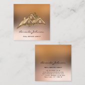 Aangepast Logo voor Estate Agent Home Roof Vierkante Visitekaartje (Voorkant / Achterkant)