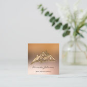 Aangepast Logo voor Estate Agent Home Roof Vierkante Visitekaartje (Staand voorkant)