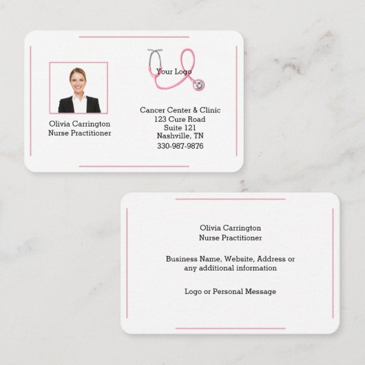 Aangepast Logo voor foto, eenvoudig Visitekaartje (Voorkant / Achterkant)