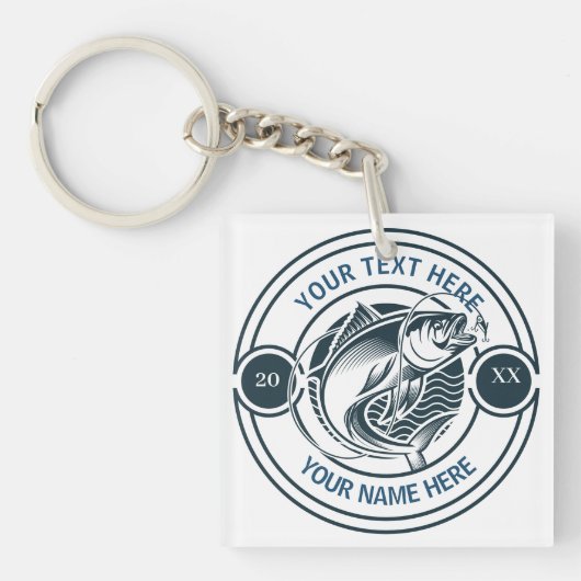 Aangepast Logo voor Grootbekbaarsvissen Sleutelhanger (Voorkant)