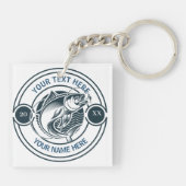 Aangepast Logo voor Grootbekbaarsvissen Sleutelhanger (Achterkant)