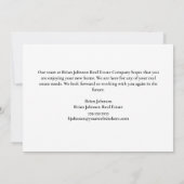 Aangepast Logo voor onroerend goed Happy Home Jubi Kaart (Achterkant)