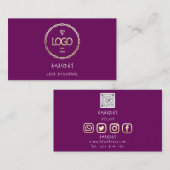Aangepast Logo voor sociale media QR-code Gold Paa Visitekaartje (Voorkant / Achterkant)