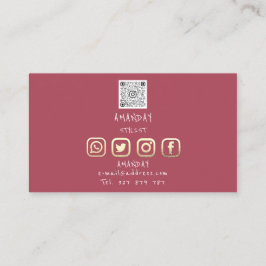Aangepast Logo voor sociale media QR Code Gold Roo Visitekaartje
