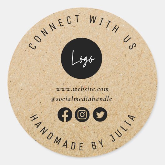 aangepast logo voor sociale media ronde sticker (Voorkant)