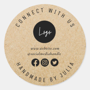 aangepast logo voor sociale media ronde sticker
