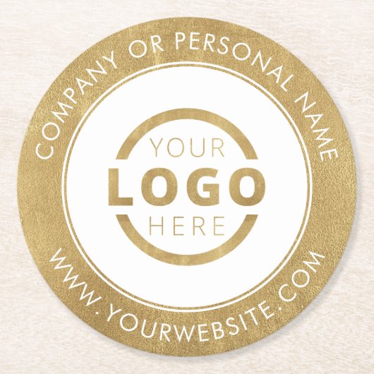 Aangepast Logo voor speciale acties voor bedrijven Ronde Kartonnen Onderzetter (Voorkant)