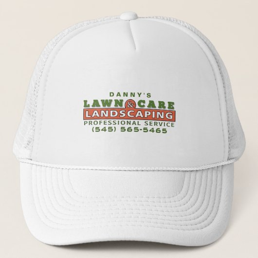 Aangepast Logo voor thuiszorg en landschapsontwerp Trucker Pet (Voorkant)