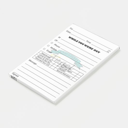 Aangepast Logo Watermerk Telefoon Bericht Post Post-it® Notes (Schuin)