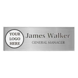 Aangepast logo Werknemer grijs en zwart 2026 Trend Naambadge