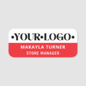 Aangepast logo werknemer rood naamplaatje (Voorkant)