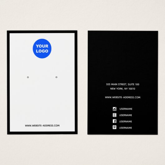 Aangepast Logo wit toevoegen met juwelenweergave Visitekaartje (Voorkant /achterkant)