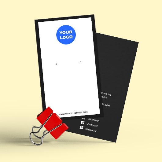 Aangepast Logo wit toevoegen met juwelenweergave Visitekaartje