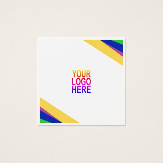 Aangepast logo, wit, vierkant, professioneel vierk vierkante visitekaartjes (Voorkant)