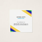 Aangepast logo, wit, vierkant, professioneel vierk vierkante visitekaartjes (Achterkant)