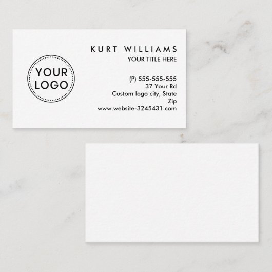 Aangepast logo wit visitekaartje (Voorkant / Achterkant)