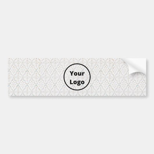 Aangepast logo witte barokprint bumpersticker (Voorkant)