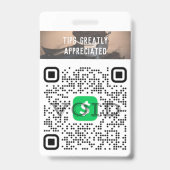 Aangepast logo zakelijk contactloos fooiverwijzing badge (Voorzijde)