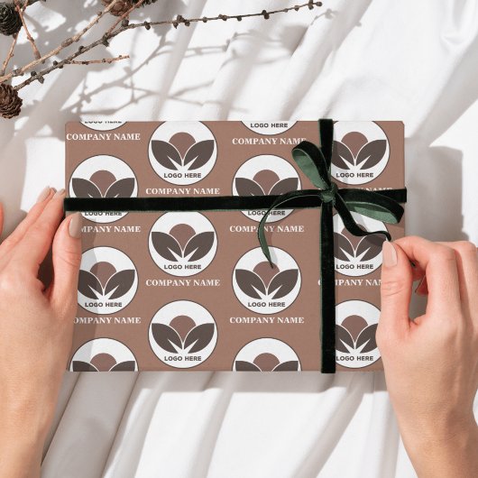 Aangepast logo zakelijk | Mocha Mousse Cadeaupapier
