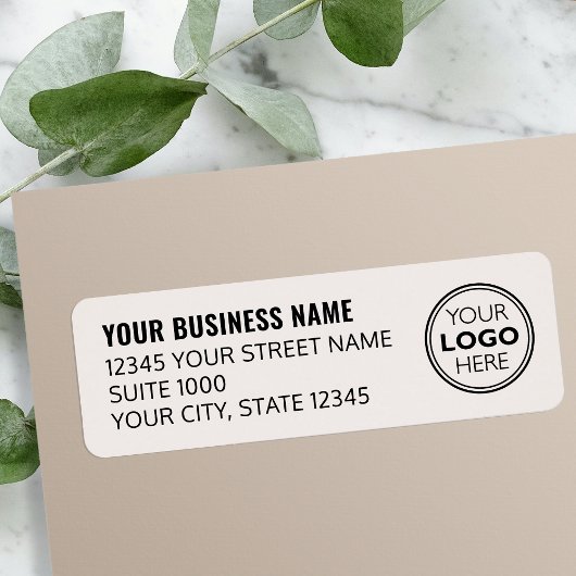 Aangepast logo Zakelijk Off-Wit Retouradres Etiket
