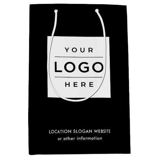 Aangepast Logo zwart Medium Cadeauzakje (Voorkant)