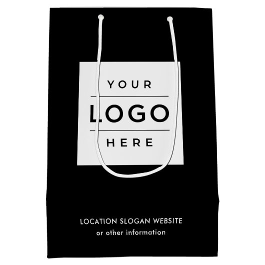 Aangepast Logo zwart Medium Cadeauzakje (Achterkant)