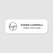 Aangepast Logo zwart-wit, eenvoudig minimalistisch Naamplaatje (Voorkant)