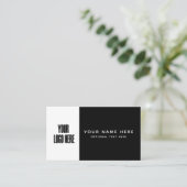 Aangepast Logo zwart-wit kleurenblok minimalistisc Visitekaartje (Staand voorkant)
