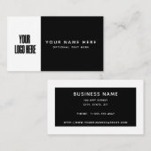Aangepast Logo zwart-wit kleurenblok minimalistisc Visitekaartje (Voorkant / Achterkant)
