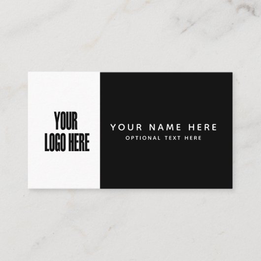 Aangepast Logo zwart-wit kleurenblok minimalistisc Visitekaartje (Voorkant)