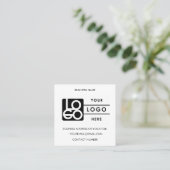 Aangepast logo zwart wit QR-code website  Vierkante Visitekaartje (Staand voorkant)