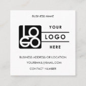 Aangepast logo zwart wit QR-code website  Vierkante Visitekaartje (Voorkant)