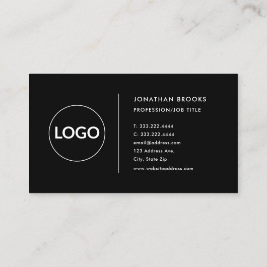 Aangepast Logo zwart-witminimalistisch modern Visitekaartje (Achterkant)