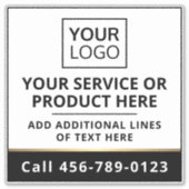 Aangepast logo zwart witservicepadplein sticker (Voorkant)